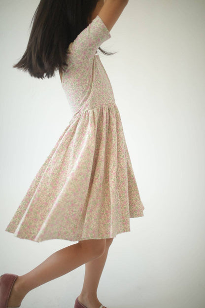 Short Sleeve Twirl Dress - Bella Pink Floral