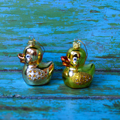 Rhinestone Rubber Ducky Ornament