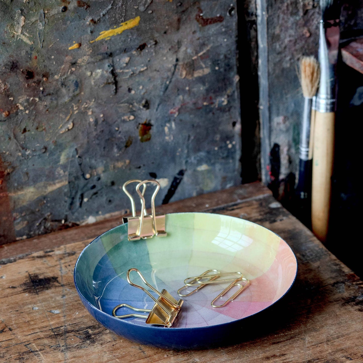 Round Enamel Mini Tray - Vintage Colour Wheel