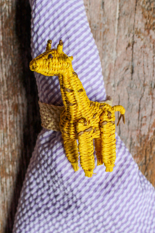 Woven Napkin Ring - Giraffe