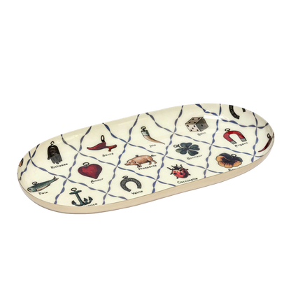 Oval Enamel Tray - Charms