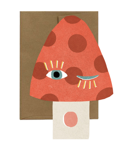 Mushroom Blink Die Cut Card