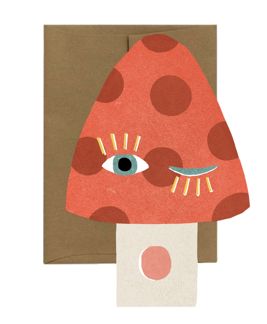 Mushroom Blink Die Cut Card