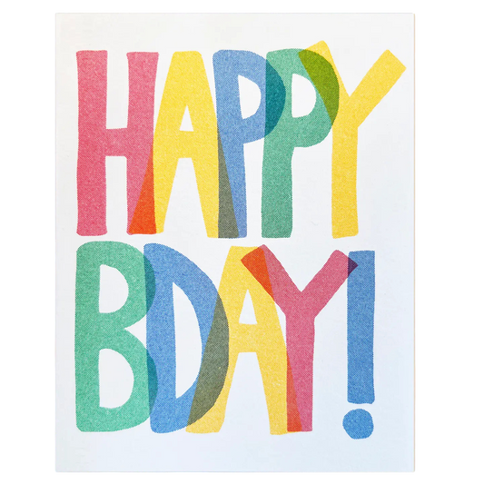 Happy B-Day Primary Colors Card