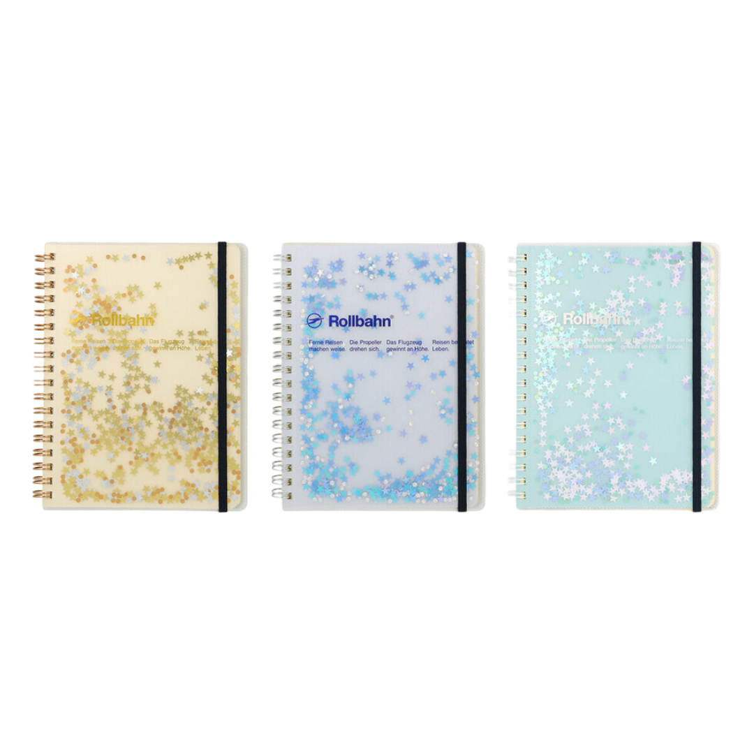 Rollbahn Spiral Glitter Stars Notebook
