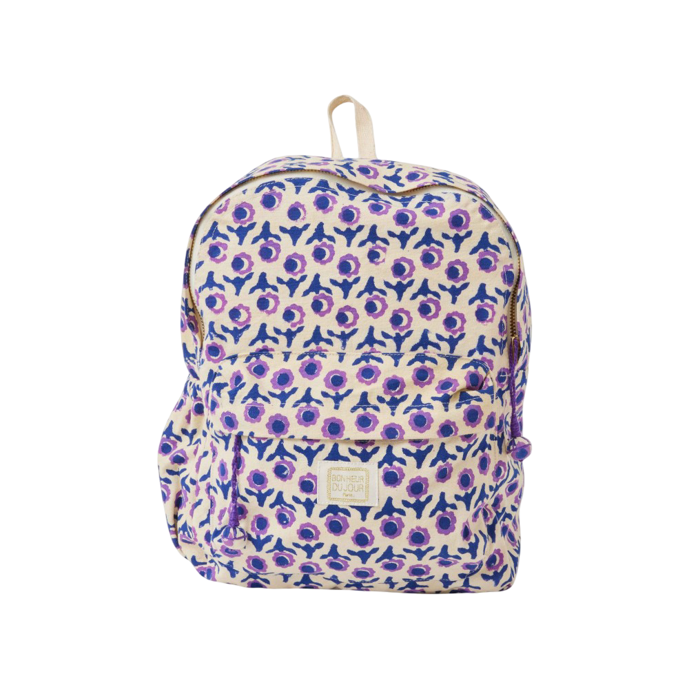 Block Print Backpack - Awisha Blackcurrant