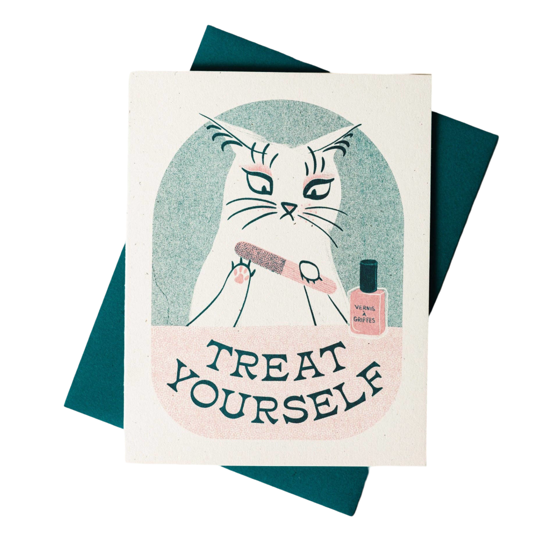 Treat Yourself Risograph Card