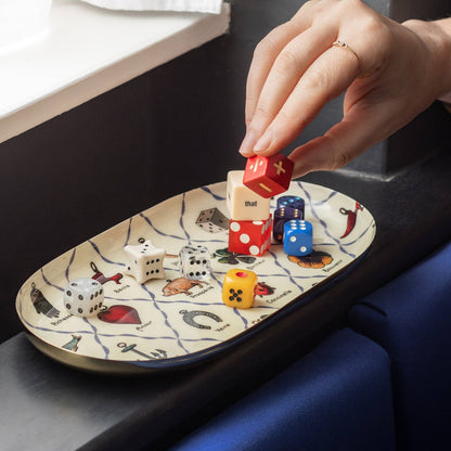 Oval Enamel Tray - Charms
