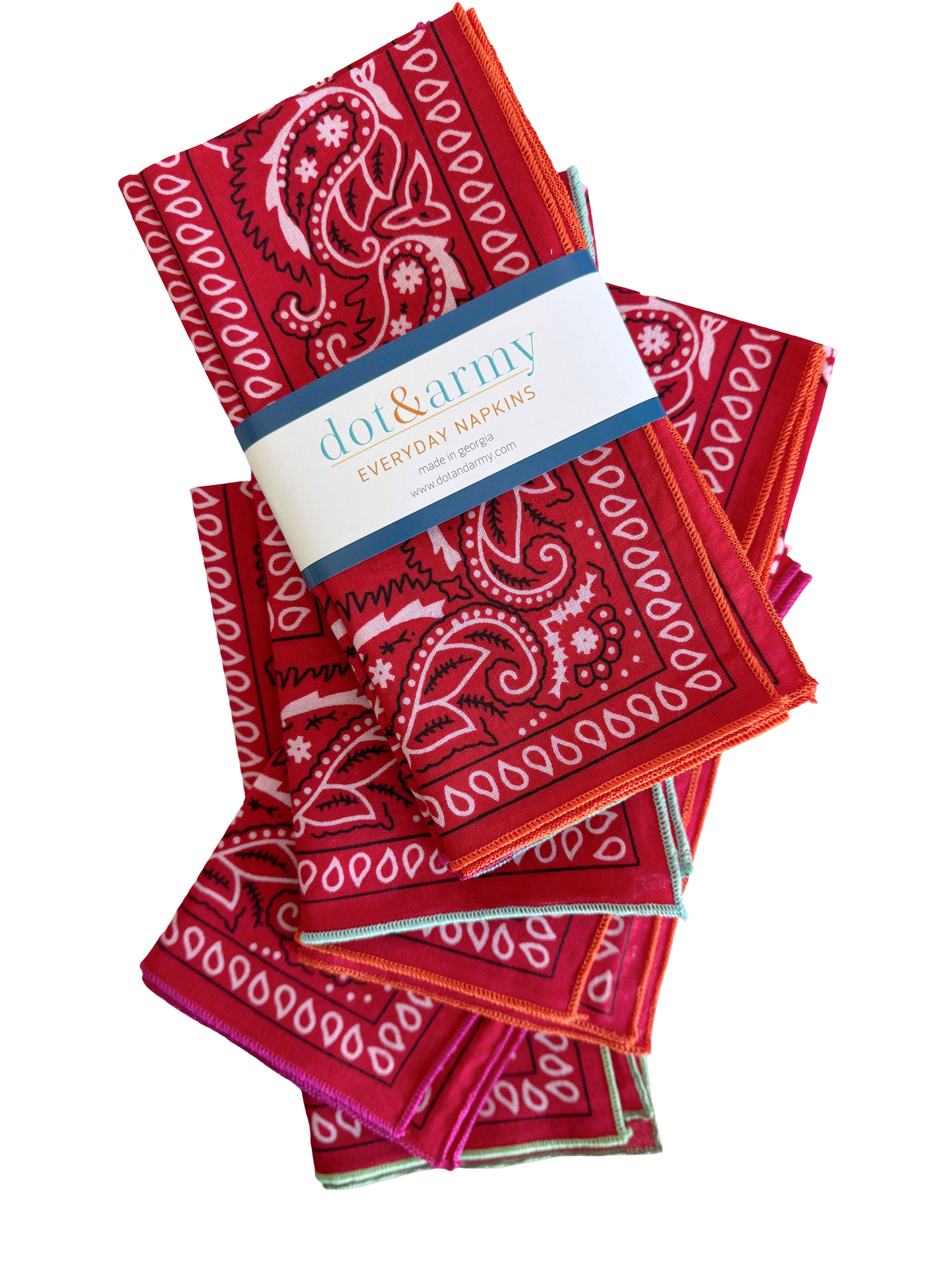 Red Bandana Cloth Napkins - Set of 4