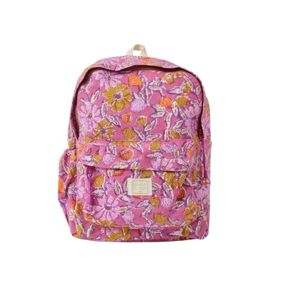 Block Print Backpack - Meera Orchid