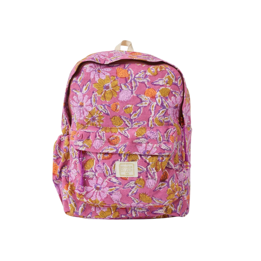 Block Print Backpack - Meera Orchid