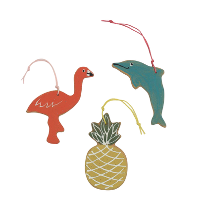 Ceramic Flamingo Ornament