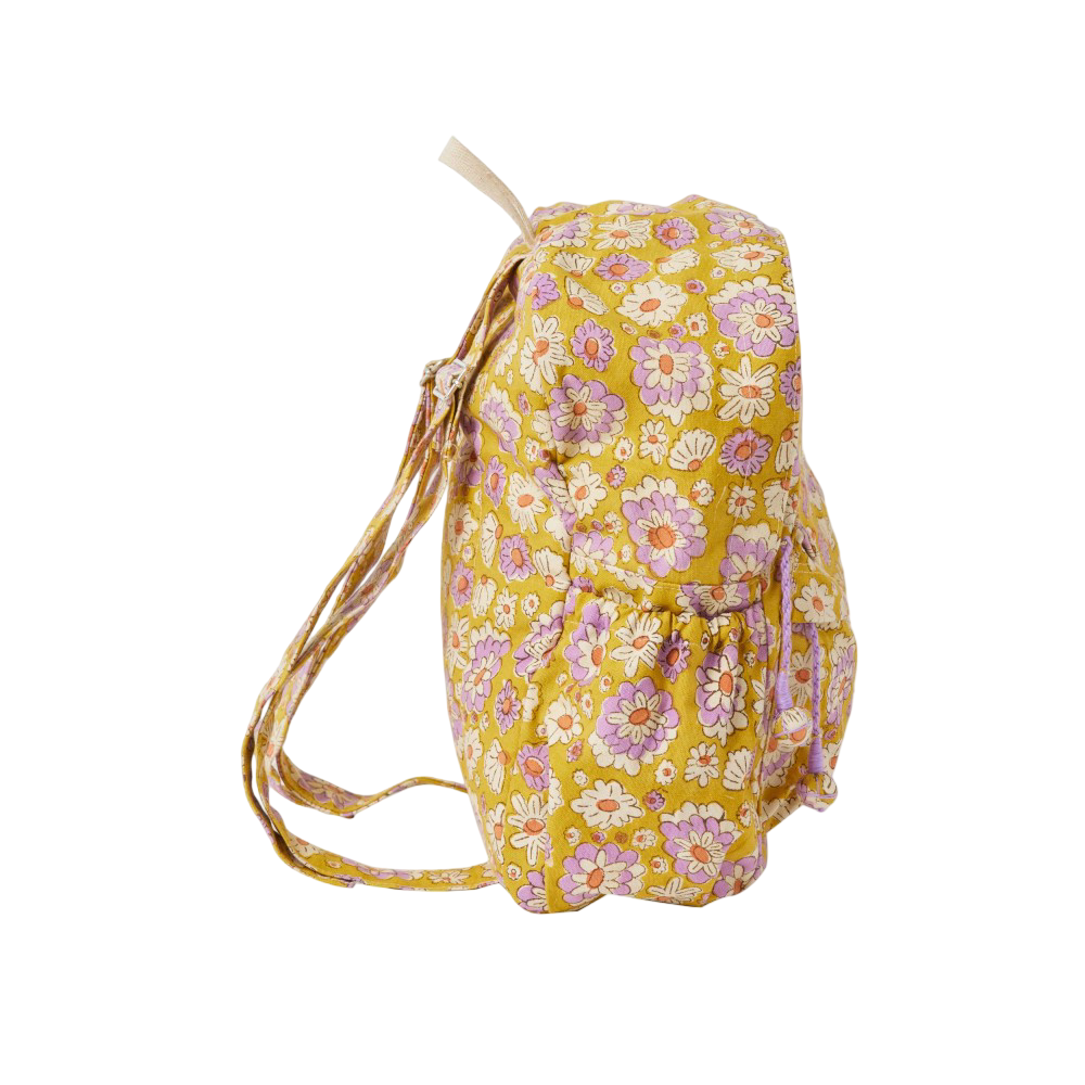 Block Print Backpack - London Olive