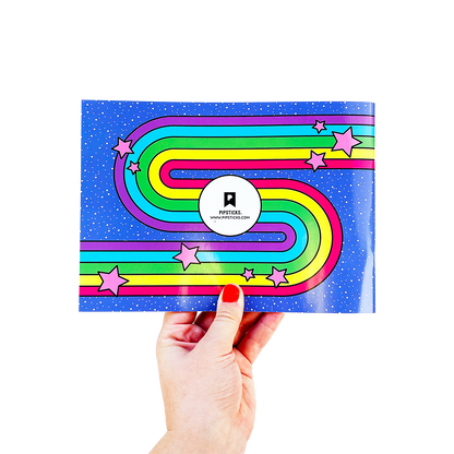 Retro Rainbow Sticker Collector Book