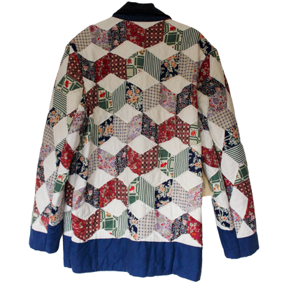 Quilt Chore Jacket - 1980s Tumbling Blocks