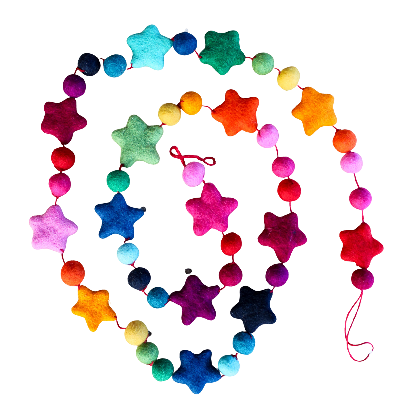 Rainbow Pom Pom and Star Garland
