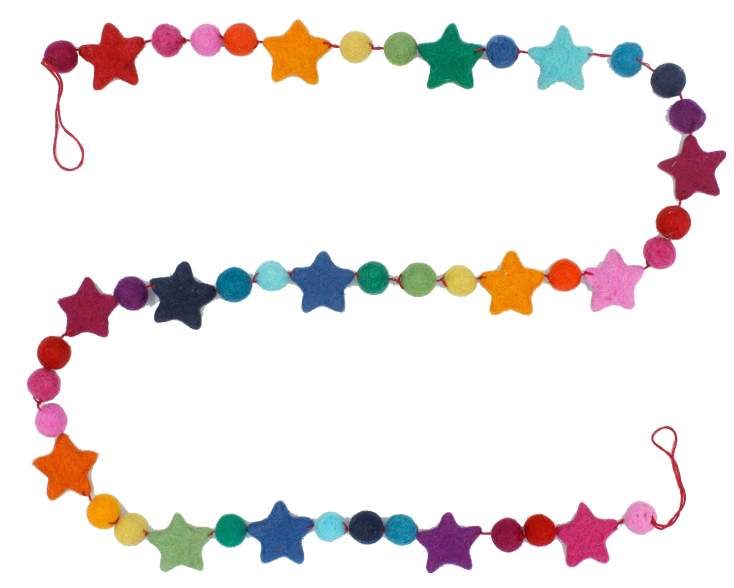 Rainbow Pom Pom and Star Garland