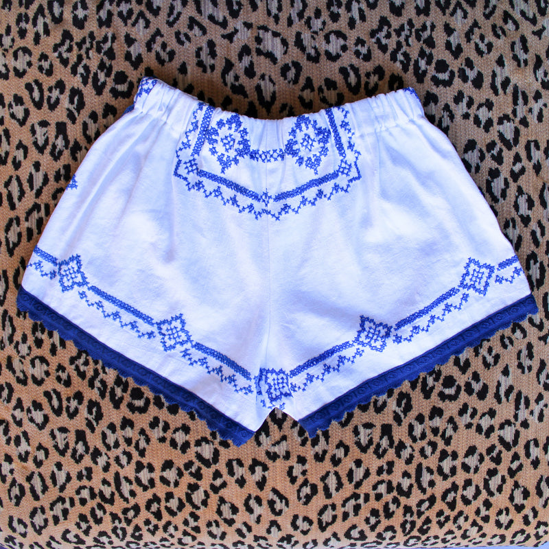 Embroidered Italian Dolphin Shorts - One of a Kind