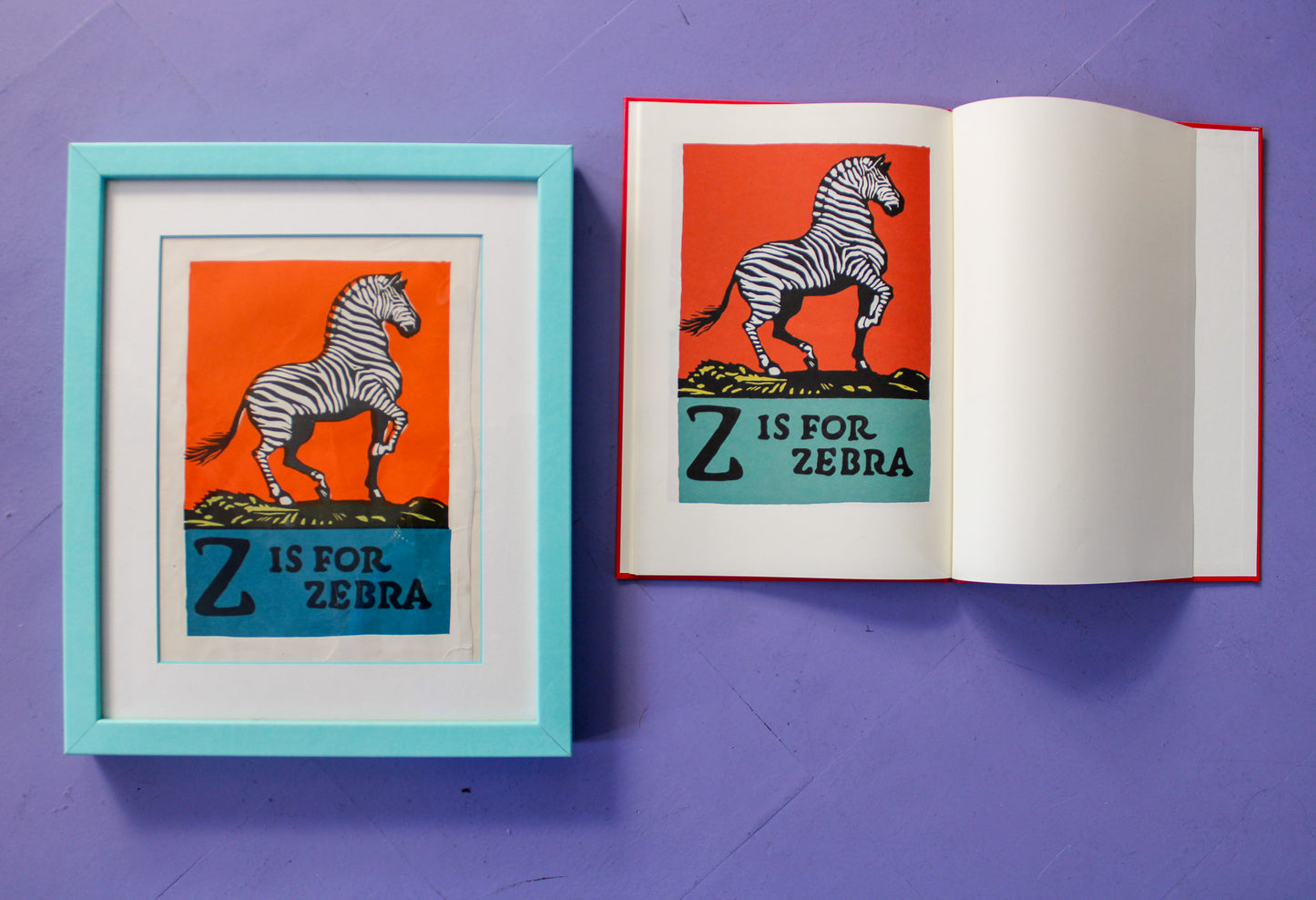 Framed "Z is for Zebra" from First Edition (1923) ABC Book by C.B. Falls