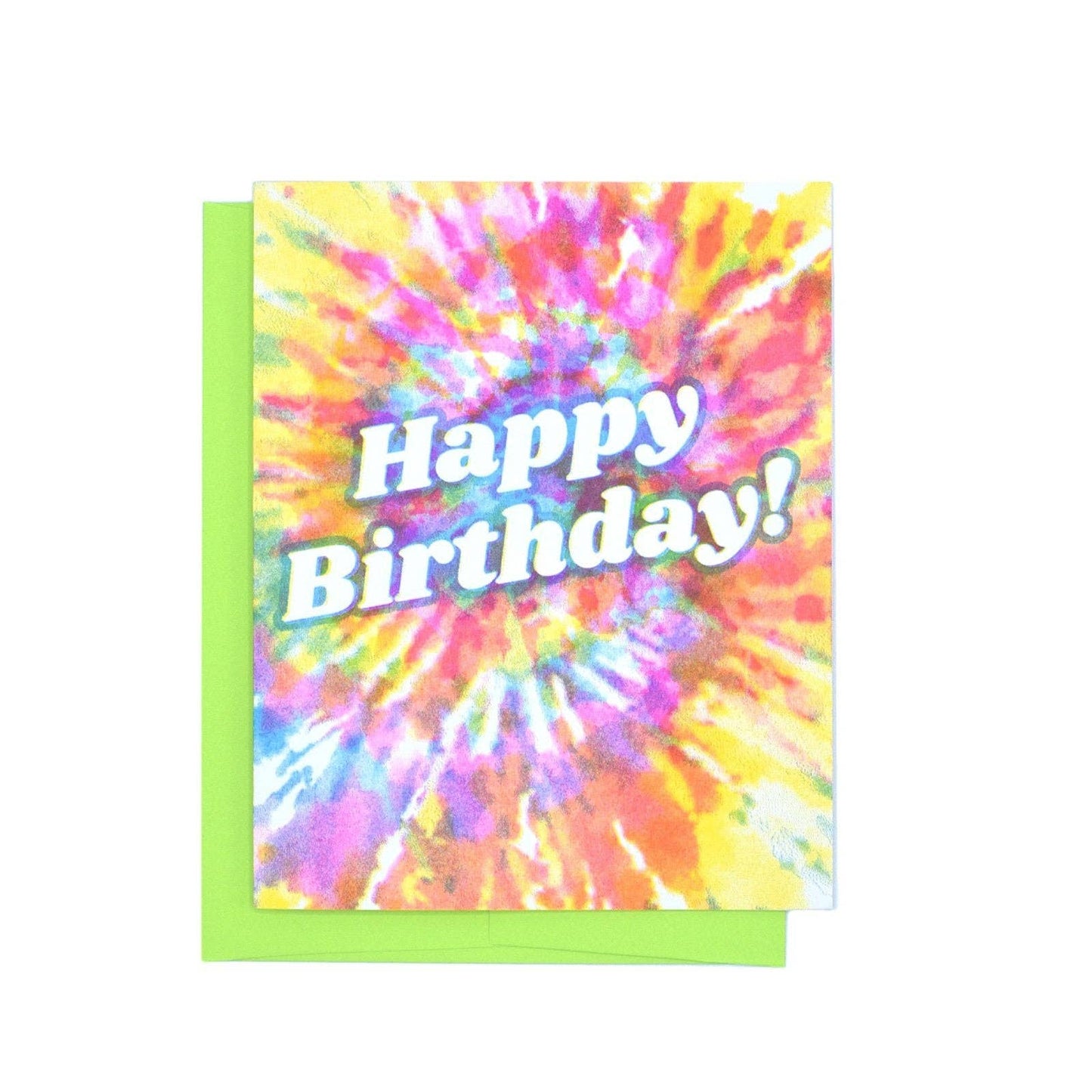 Tie Dye Happy Birthday Risograph Card