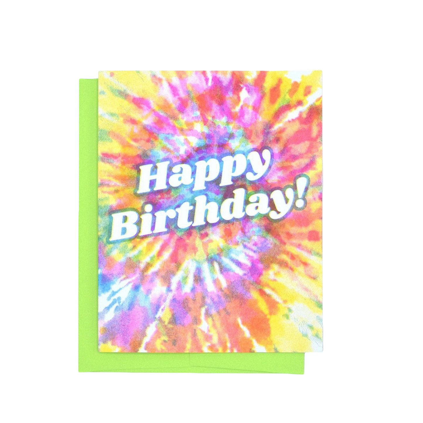 Tie Dye Happy Birthday Risograph Card
