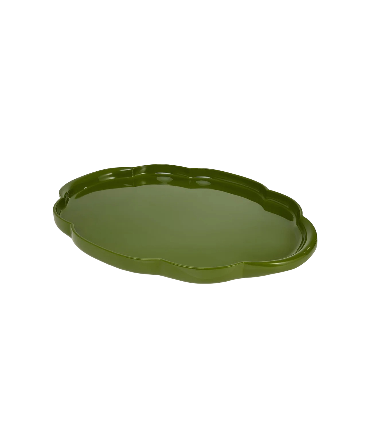 Oval Scalloped Tray - Lettuce Green
