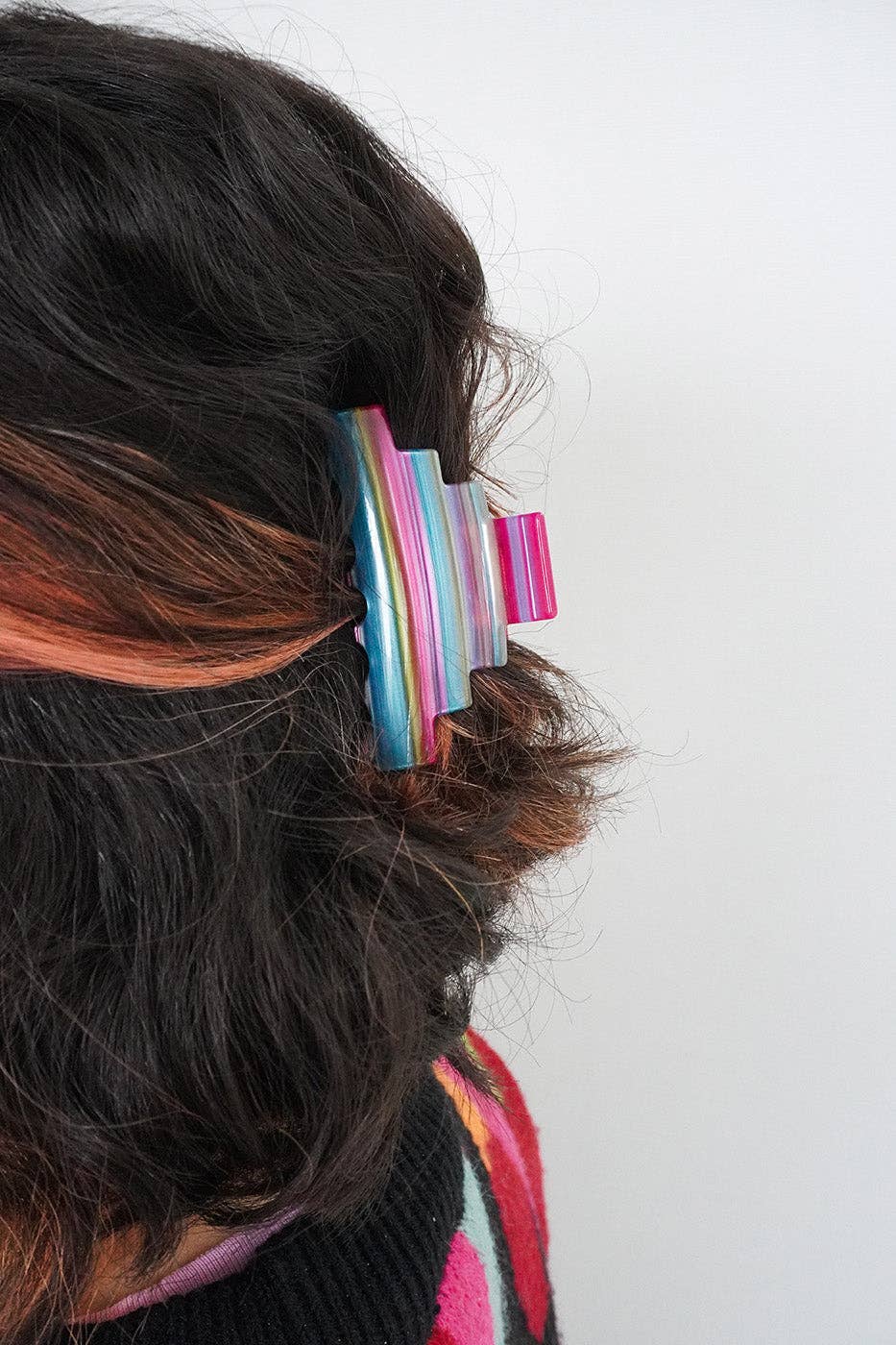 Rainbow Stripe Claw Clip