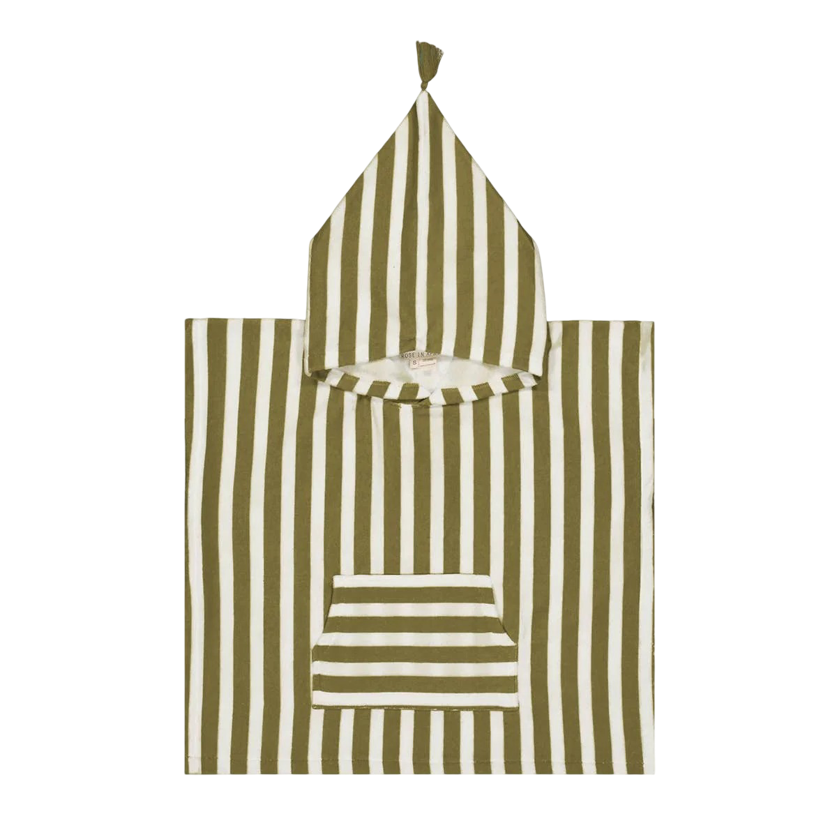 Striped Towel Poncho - Olive Green