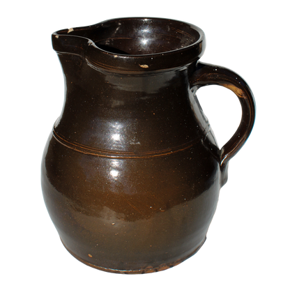 Vintage Large Brown Stoneware Pitcher