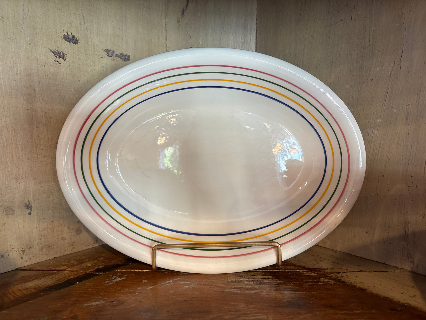 Rainbow Stripe Oval Platter