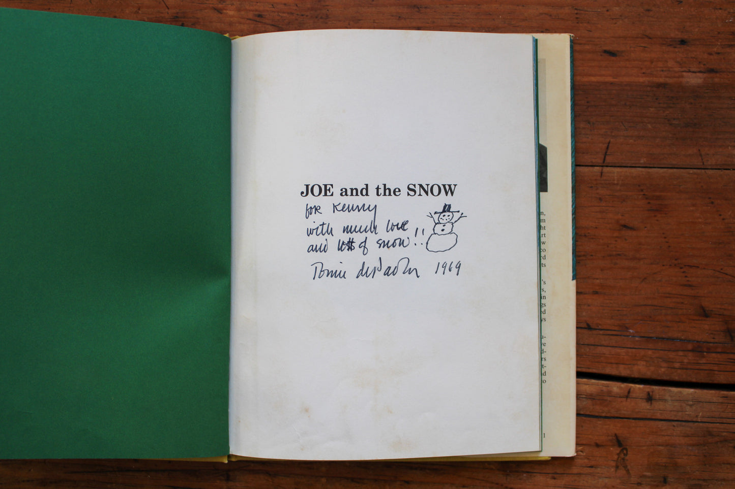 Joe and the Snow by Tomie dePaola (First Edition, 1968, Signed)