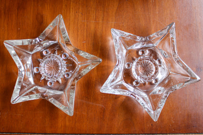 Glass Star Candle Holders - Set of 2