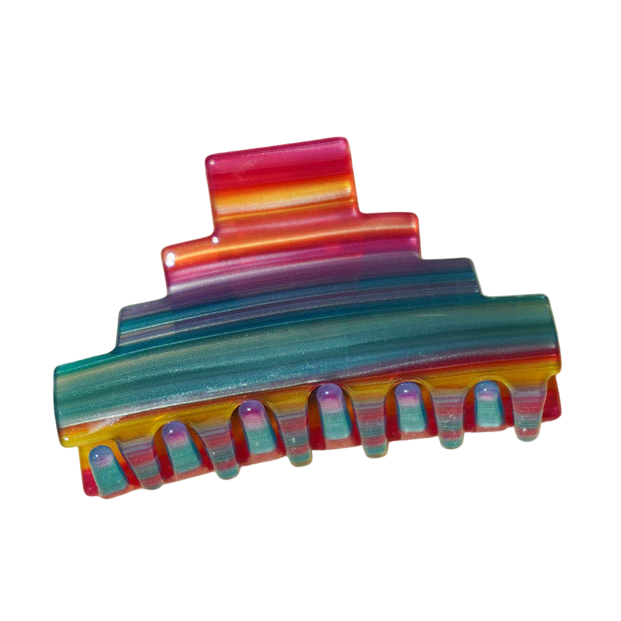 Rainbow Stripe Claw Clip