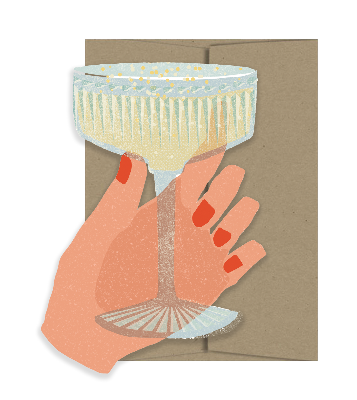 Coupe Chin-Chin Die Cut Card