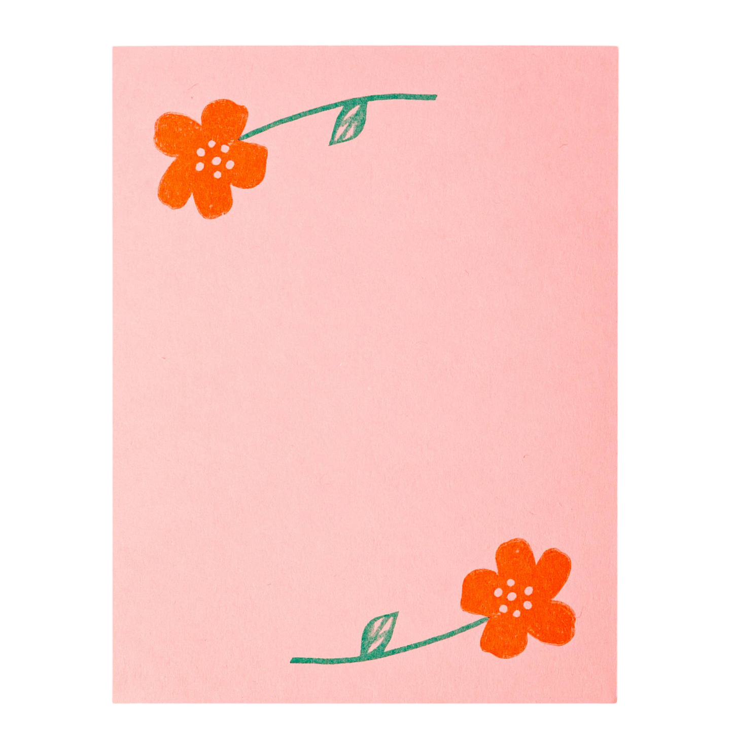 Flower Pair Pink Risograph Notepad