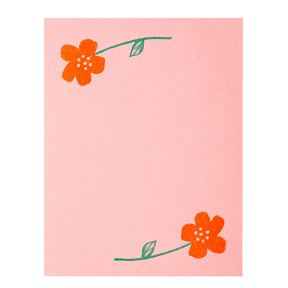 Flower Pair Pink Risograph Notepad