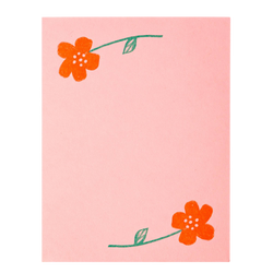 Flower Pair Pink Risograph Notepad