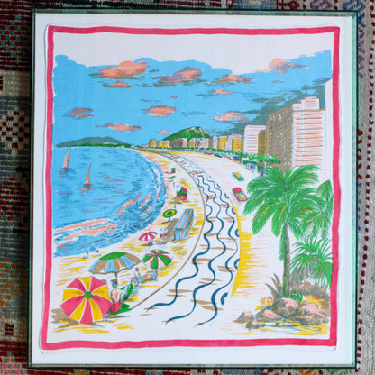 Framed Vintage Souvenir Scarf - Rio