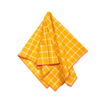 Yellow Windowpane Napkins - Set of 4