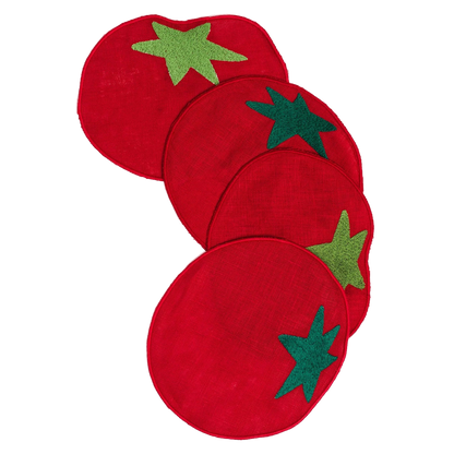Tomato Cocktail Napkins - Set of 4