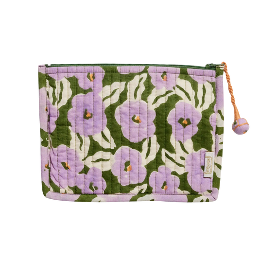 Block Print Zip Pouch - Small