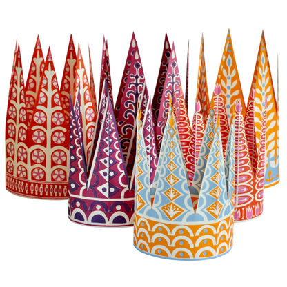 Set of Six Fabulous Paper Party Crowns