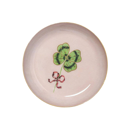Round Enamel Mini Tray - Clover