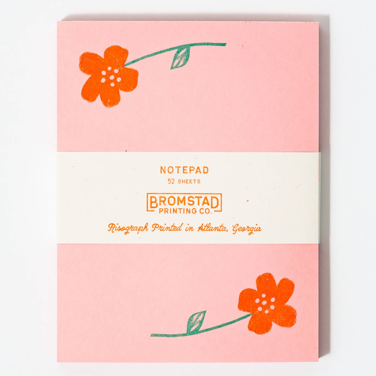 Flower Pair Pink Risograph Notepad