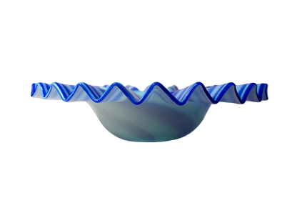 Blue & White Murano Glass Bowl