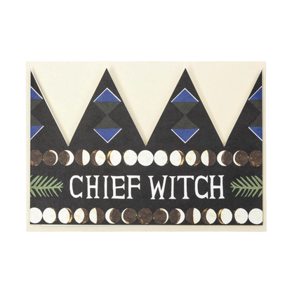 Chief Witch Party Hat Card