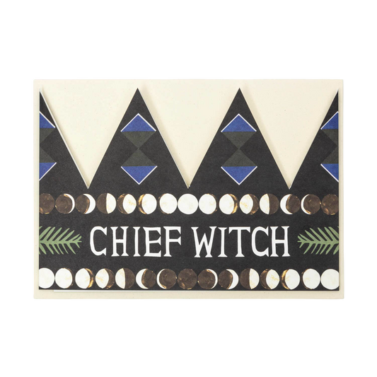 Chief Witch Party Hat Card