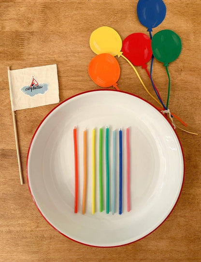 Rainbow Beeswax Birthday Candle Set