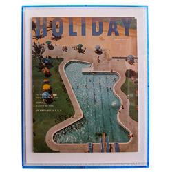 Framed Holiday Magazine Cover - February 1955 "Nevada Pool"