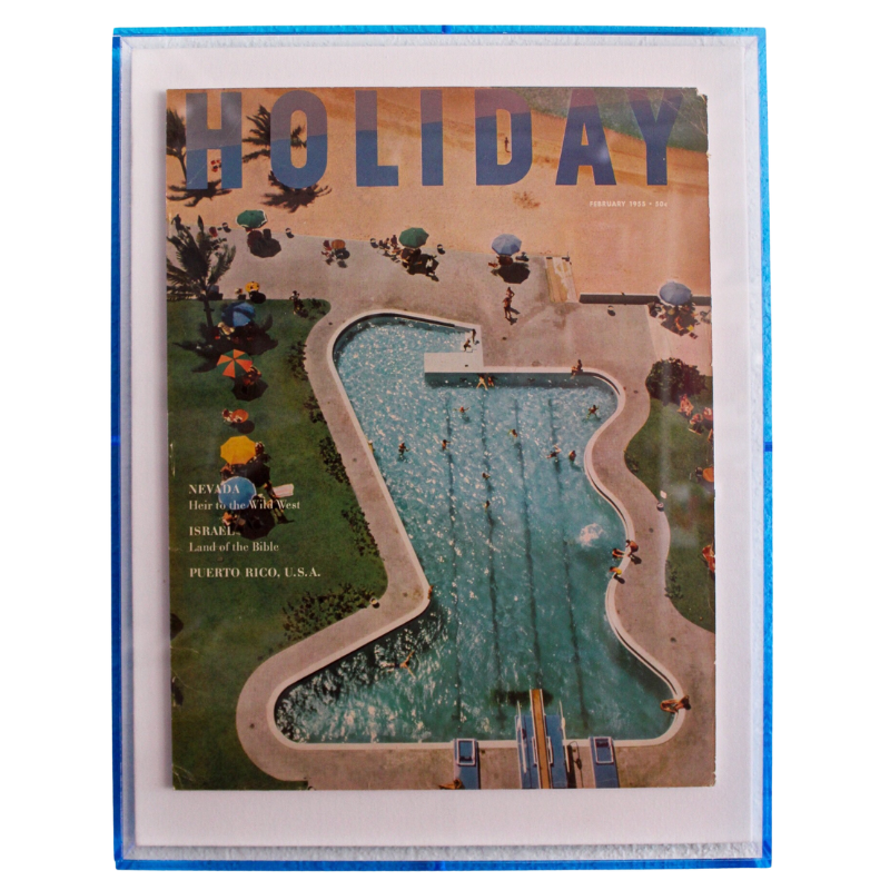 Framed Holiday Magazine Cover - February 1955 "Nevada Pool"